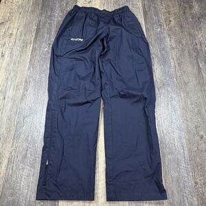 CCM Hockey Tactical Cool Warm Up Pants Mens M Navy Zip Leg Athletic Training